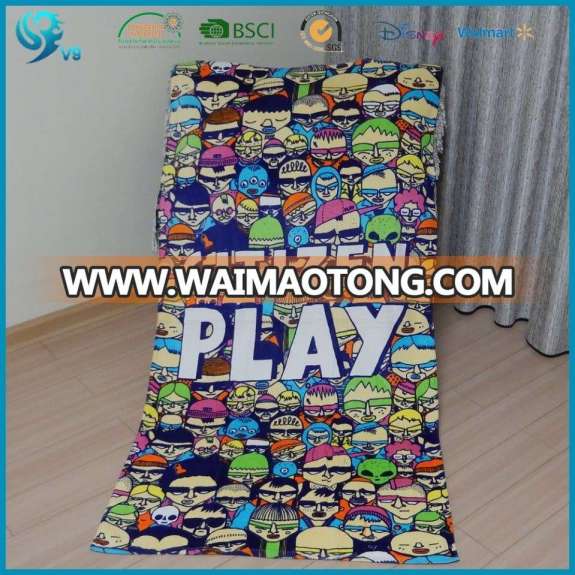 100% Cotton Reactive Printing Customized Velour Beach Towel